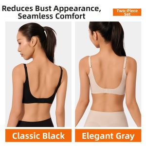JANEST | Flattering Big Chest Minimizer U-Back Bra With Thin Straps And Foundation Liquid-Like Finish For Summer