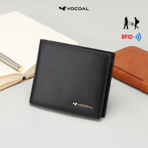 VOCOAL Fashion Short Wallet RFID Anti Theft Brush Retro Wallet Business Wallet PU Wallet Multi-Card Position Wallets Travel Purses Zipper Coin ID Credit Cards Holders
