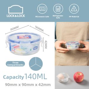 LocknLock Three Grid Fruit Box Portable Multi Grid Lunch Box for Pregnant Women Food Grade PP Microwave Safe Plastic Container