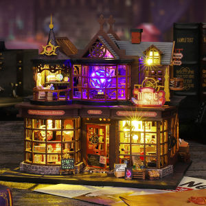 Wooden Dollhouse 3D Puzzle Small House Kit Assembly Model Building Room Bedroom Decoration With Furniture LED Lights Xmas Gifts