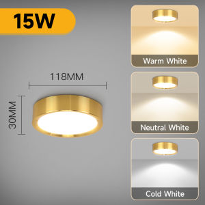 CHENBEN | Đèn LED Âm Trần Gắn Trên Bề Mặt Gỗ Vàng 3 Màu Đèn Trần 5W-25W Cho Hành Lang Phòng Khách Phòng Ngủ