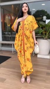 GAMIS KAFTAN BUNGA RANTING BUSUI BUMIL BY ALESHA BATIK