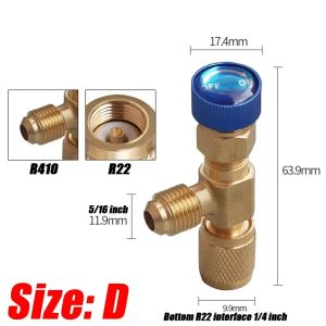 Liquid Safety Valve R410A R22 Air Conditioning Refrigerant Tool 1/4 "Safety Adapter Air Conditioning Repair And Fluoride