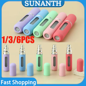 6/3/1PCS Mini Refillable 5ML Perfume Bottle Candy Color Bottom Filling Press Type Portable Travel Cosmetic Liquid Spray Bottle