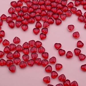 8mm Red Transparent Heart Shape Czech Glass Spacer Beads Lampwork Crystal Beads for Handmade Necklace Earring DIY Jewelry Making