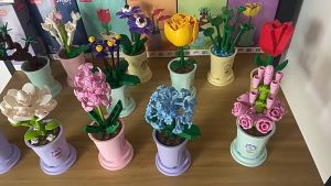 Lego Flower Bouquet Pot Tanaman Building Block Model Susun Mainan DIY Kreatif Untuk Flower Hadiah