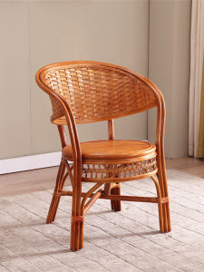 Balcony Wicker Chair True Vine Circular Leisure Home Tea Room Office Stool Back Chair Elderly Seat Handcrafted Artistic Design