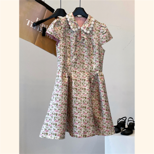 AEJUONOS | Sweet and Elegant Pink Floral A-Line Dress