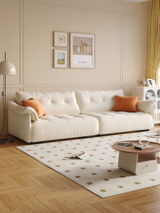 Cream Style High Quality Fluffy Cloud Sofa For Small Living Rooms
