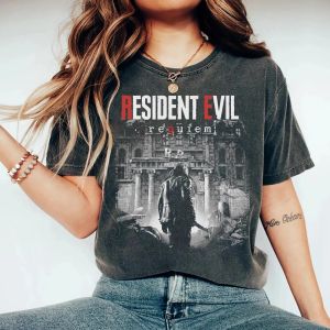 Hot Toys | Resident Evil Requiem Shirt Leon S Kennedy Tee Grace Ashcroft Victor Gideon Graphic Short Sleeve Women Men for Spring Summer