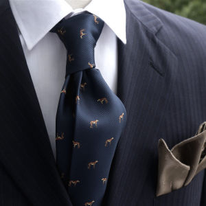 Mens Formal Retro Casual Tie with Animal Print Dark Red Ink Green Coffee Color for Groom Wedding Photos Polyester Yarn-Died Arrow Tie