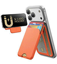 for MagSafe Wallet 5 Card Holder Slim Leather Magnetic Wallet for iPhone 17/16/15/14/13/12 Pro Max Plus Air Series 1 Card Slo