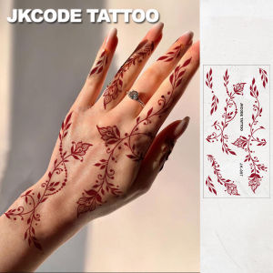 Hand tattoo - Minimalist design Ramadan Tattoo - Eid fashion accessory - Henna hand-painted leaf plant and butterfly pattern - Crescent moon totem for women - Long-lasting waterproof tattoo stickers for hands and feet - Elegant Durable Body Art For 3...