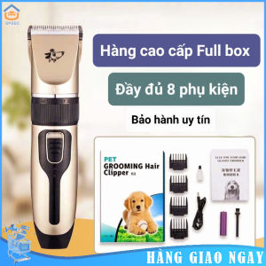 SP [Sẵn Sàng]Tông đơ cạo cắt lông cho chó mèo Hàng Full Box - Kèm 8 phụ kiện - Bảo hành uy tín
