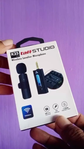 Sumber Mic Wireless Clip On 2 Microphone Wireless Clip On Noise Reduction Mikrofon Konten Kreator 3.5MM Type-c Lightning For Hp  Kamera Komputer Speaker Aktif
