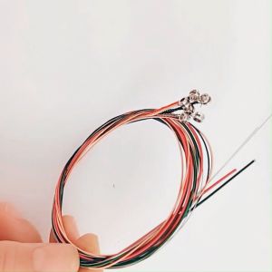 Cool 6 pcs Rainbow Strings Colorful Instrument Replacement Steel String Guitar Strings Guitar Accessories