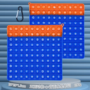 Rainbow Pop It CVC Flashcard Word Game Stress Relief Board Toy for Children Learning Letters Numbers Silicone Early Education