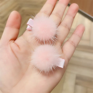 Kids New Arrival Fall and Winter Hair Accessories Mink Hair Barrettes Girl Internet Celebrity Fur Hairpin Baby Sweet Cute Duckbill Clip