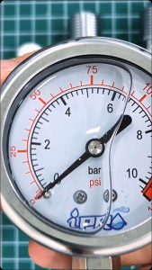 Stainless Steel Water Pressure Gauge - Oil Meter - 10 Bar with 4FC4 / Joint