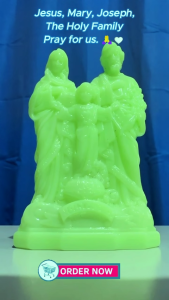 Glow in the Dark/Luminous Holy Family Mary Joseph Jesus Christian Catholic Stand for Car/Altar Religious Decor