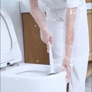 Household Glove Arm Guard Extended Kitchen Clean Waterproof Clear Disposable Long Gloves Plastic