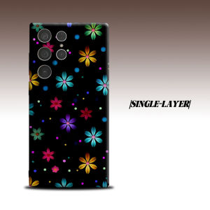 BILIBILI | Neon Black Floral For Samsung Galaxy S26 S25 S24 A56 A36 Dual Layer Luxury Fashion Full Lens Protective Case