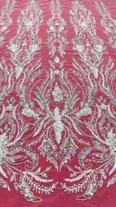Luxury African Sequins Beaded Lace Fabric High Quality Nigerian Wedding Bridal Embroidery French Tulle 2026 New Groom AT2844