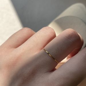 Non-Fading Ultra-Thin Minimalist 18K Gold-Plated Titanium Steel Ring for Women Elegant Simple Design Fashionable Jewelry