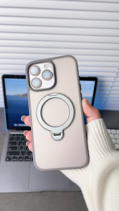 [ส่งเร็ว] (ฟรี!! ฟิล์มเลนส์กล้อง) Moov CS13 เคสแม่เหล็ก พร้อมเลนส์กล้อง For iPhone 16 Pro Max / 16 / 15 / 14 / 13 / 12 / 11 เคสหลังขุ่น ลดรอยนิ้วมือ พร้อมขาตั้ง หมุนได้ 360