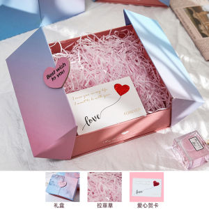 Premium Birthday Gift Box Empty Creative Packaging Box Present for Girlfriend Surprise Ceremony Feeling Pink  Style Card Paper