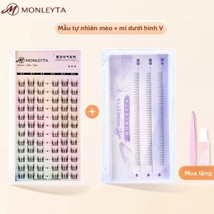 MONLEYTA | Miếng dán mắt giả Tai mèo tự nhiên Tự làm đơn lẻ Chia thành ba bước Kiểu dáng đơn giản Dễ sử dụng Không cần trang điểm lại