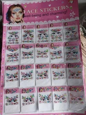 2 pcs Stiker wajah untuk karnaval aksesoris mata