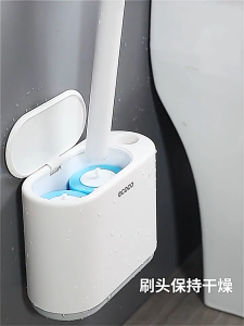 【SKIT SG】ECOCO Disposable Toilet Brush Set with FREE 8/16 Refill Wall-Mounted No Drilling Required 360° Cleaning with Brush Head Storage No More Keeping Dirty Brush ECOCO Disposable Toilet Brush Refill Head 360° Cleaning Brush Replacement Wall-Mounted