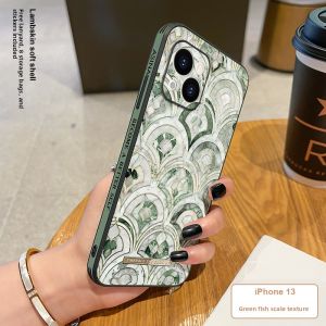 MASFEIL | Retro texture suitable for Apple 14 mobile phone case 13 high-end leather texture iPhone14 Promax protective case max Internet celebrity 11 all-inclusive anti-fall silicone ip13Pro model plu