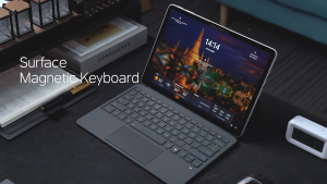 Microsoft Surface Pro 8 9 10 11 X 12 - Dux Ducis CK Pro Surface Magnetic Keyboard Case Pen Slot Ergonomic Adjustable Angle Detached Attached Portable Slim Lightweight Laptop Tablet RGD 7 backlight Lighting Bluetooth USB-C Charging Fast Long Battery