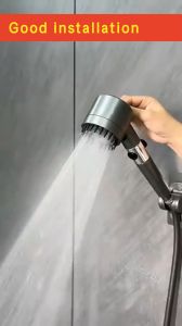 Shower Head Adjustable High Pressure Water Saving Shower One-key Stop Water  3 Modes Shower Head Adjustable Spray Water Saving