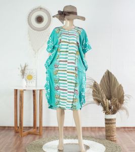 PROMO DASTER Wanita Kaftan Lengan Pendek Batik Cap Premium