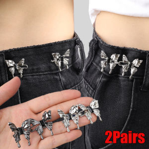 2Pairs Butterfly Square Crystal Waistband with Adjustable Waist Buckle for Women and Men Stylish Versatile Waist Accessories