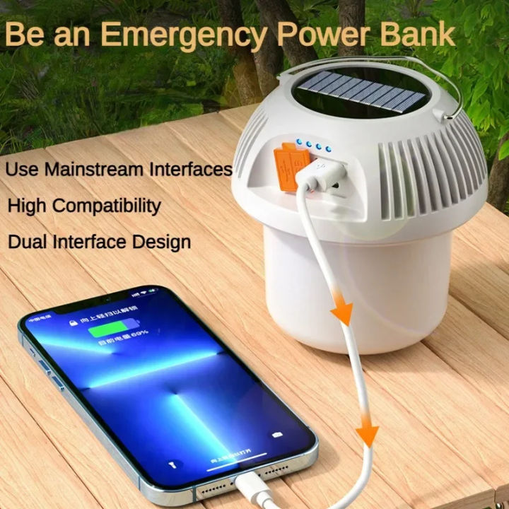 thumbnail image 2 of Quntis Solar Camping Lantern & Power Bank - 1000LM, IPX6 Waterproof, 4000mAh Battery With USB-C Charging 2 of 13
