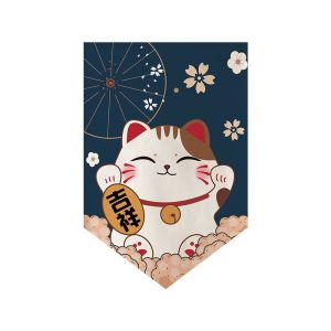 VIKAMA Mèo May Mắn Cờ Tam Giác Rèm Cửa Nhật Bản Noren Nửa Sự Riêng Tư Phòng Chia Vách Thẩm Mỹ Trang Trí Nhà Cho Nhà Bếp