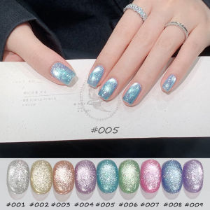 1-9PCS Nebula Cats Eye Gel Nail Polish 2025 Popular New Flash Mirror Moonlight Porcelain White Glass Beads Nail Art Supplies