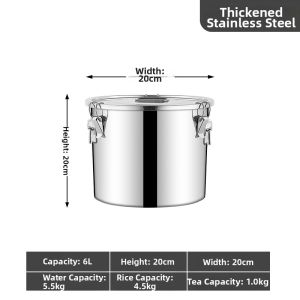 GUANGMANZHI | Food Grade 304 Stainless Steel Sealed Bucket