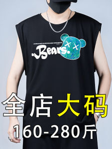 plus Size Mens Sleeveless T-Shirt Fitness Vest Shoulder Pad American Style Sportswear Top Trendy round Neck Polyester Fiber