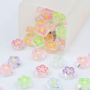 20 มม.โปร่งแสงผสมหลากสีอะคริลิคดอกไม้ลูกปัด Spacer ลูกปัดแบบหลวมสําหรับเครื่องประดับ DIY โทรศัพท์สร้อยข้อมืออุปกรณ์เสริม