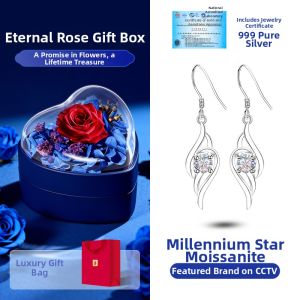 East Beauty | Elegant & Luxurious Moissanite 999 Silver Ear Hooks
