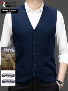TUCANO | Woolen Sleeveless V-Neck Mens Tank Top
