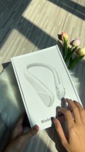 พัดลมแบบห้อยคอ USB พัดลมแขวนคอขนาดเล็กแบบพกพา เสียงที่เงียบเครื่องปรับอากาศเย็นสบาย สะดวกสบายใส่ออกกําลังกายได้ #F60