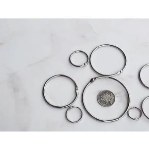 100Pcs Circle Steel Loose Leaf Binder Multifunctional Keychain Circle 15-39mm Metal Binding Ring
