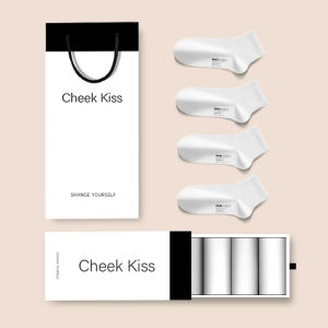 ถุงเท้าผ้าฝ้ายสีขาวสำหรับผู้หญิง CheekKiss ระบายอากาศได้ดี ทรงครึ่งแข้ง ชุดชั้นในฤดูร้อน 2024 ใหม่ ถุงเท้าผ้าฝ้ายบางดูดซับเหงื่อ