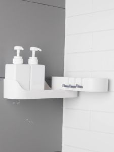 Nordic Double Layers Corner Storage Rack Space Saver 1 Layer 2 Layers Bathroom Shelf Organiser
